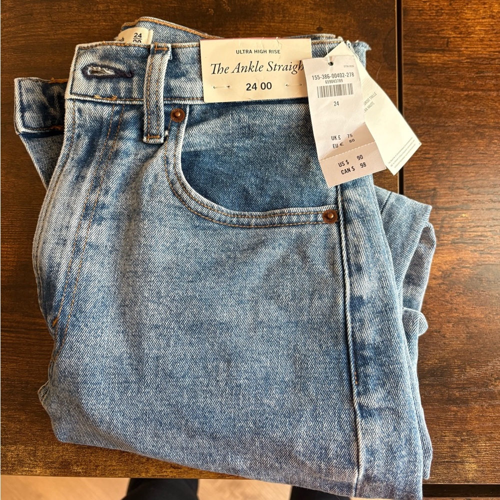 Abercrombie & Fitch Blue Ankle Straight Jeans